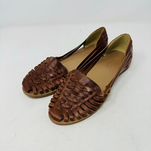 Nisolo Shoes - Nisolo Ecquador Sandal Brown Leather Round Toe Flats Water Resistant Size 7